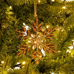 alinea Suspension De Noël*Suspension de Noël étoile en perles de verre H11,5cm - Doré