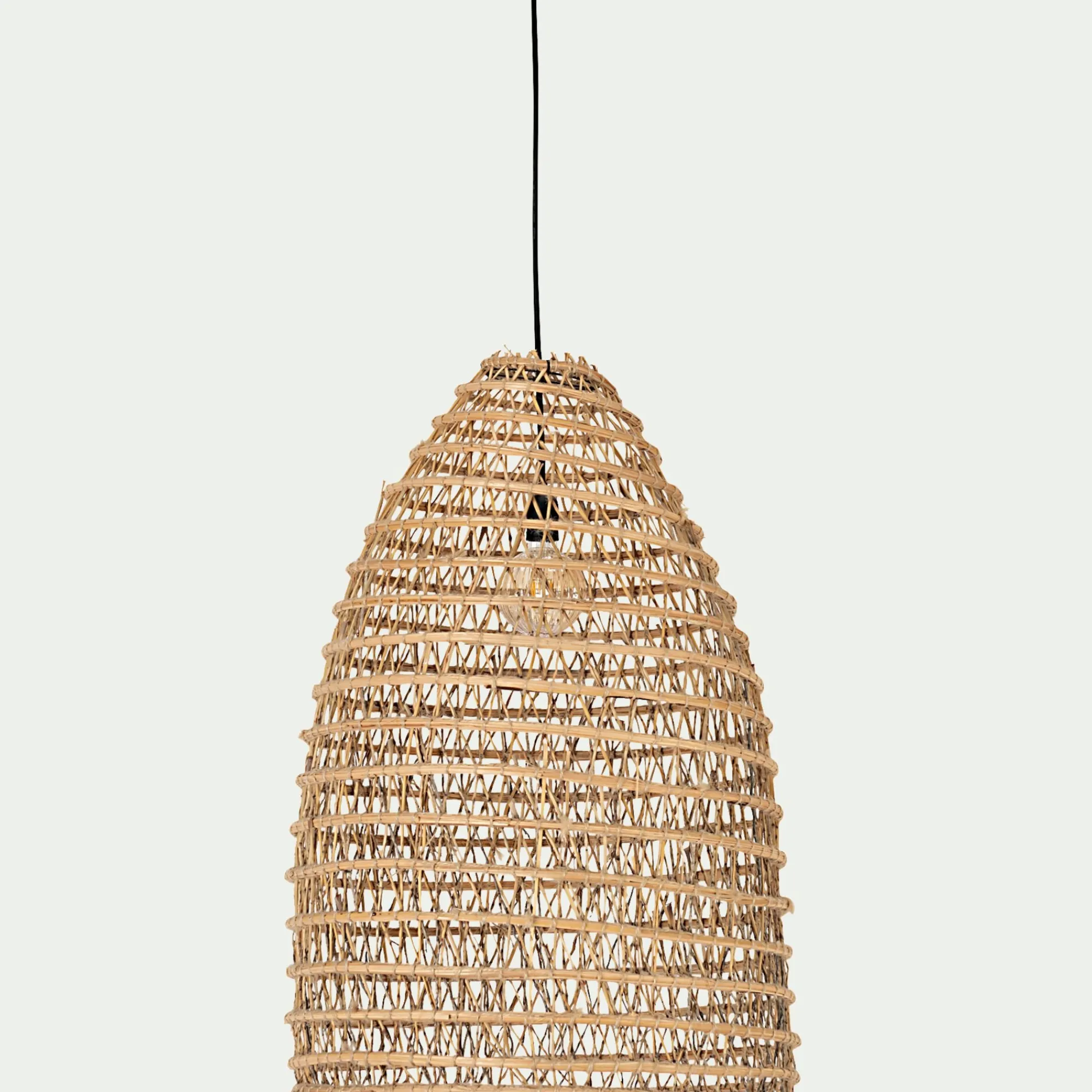 alinea Luminaire Exterieur|Lampe Et Lampadaire D'Extérieur*Suspension extérieure électrifiée en fibre de palmier D45xH80cm - Naturel