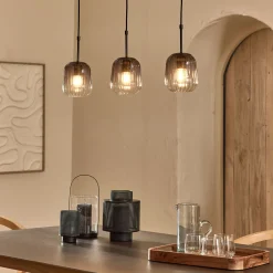 alinea Suspension Électrifiée*Suspension électrifiée avec 3 luminaires en verre - Gris