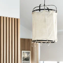 alinea Lustre|Suspension Électrifiée*Suspension électrifiée en bambou et en coton D35cm - Noir