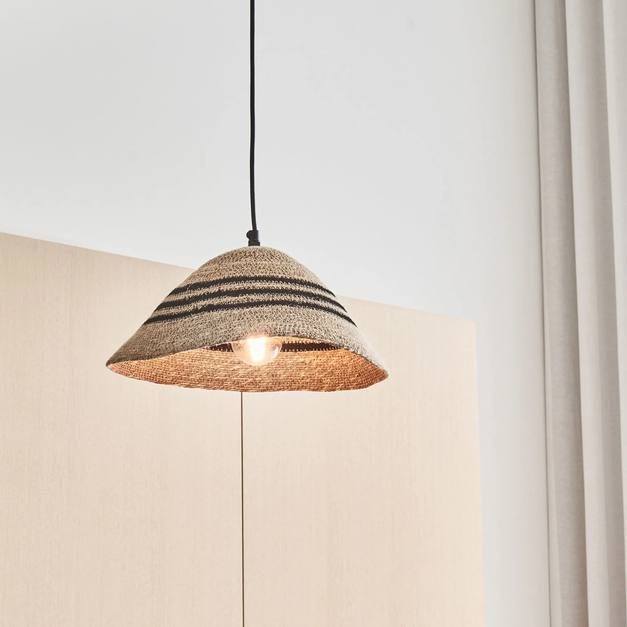 alinea Suspension Naturelle|Suspension Électrifiée*Suspension électrifiée en jonc de mer D32cm - Naturel