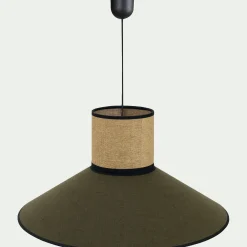 alinea Suspension Naturelle|Suspension Électrifiée*Suspension électrifiée en lin et papier D44cm - Vert