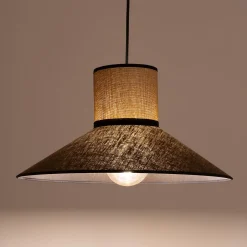 alinea Suspension Naturelle|Suspension Électrifiée*Suspension électrifiée en lin et papier D44cm - Vert
