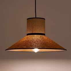alinea Suspension Naturelle|Suspension Électrifiée*Suspension électrifiée en lin et papier D44cm - miel Jaune