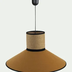 alinea Suspension Naturelle|Suspension Électrifiée*Suspension électrifiée en lin et papier D44cm - miel Jaune