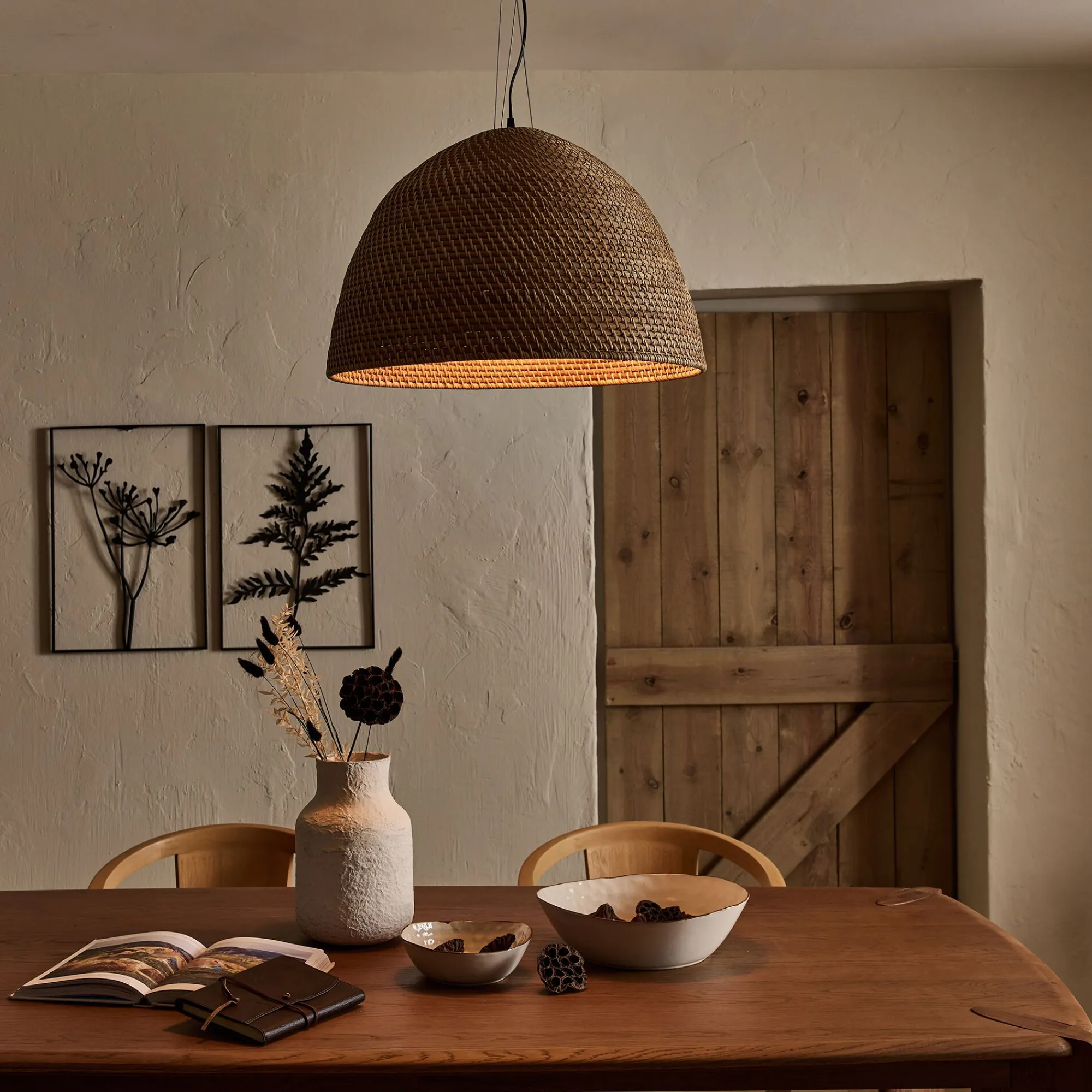 alinea Suspension Naturelle|Suspension Électrifiée*Suspension électrifiée en rotin D60cm - Naturel