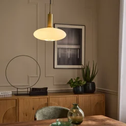 alinea Suspension Électrifiée*Suspension électrifiée en verre opalin D30cm - Blanc