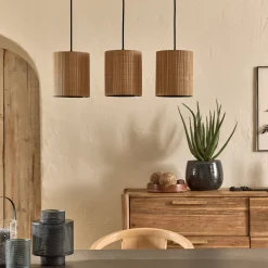alinea Suspension Naturelle|Suspension Électrifiée*Suspension électrifiée triple en bambou L61cm - Naturel