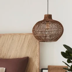 alinea Lustre De Salle À Manger|Suspension Naturelle*Suspension non électrifiée en rotin et fer - D46cm Naturel