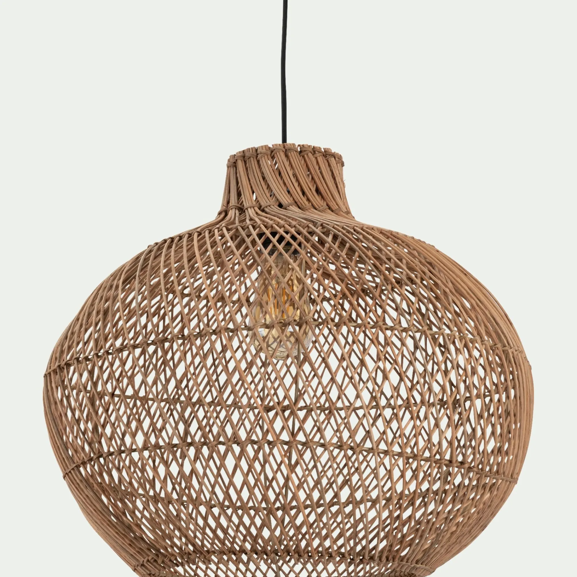 alinea Lustre De Salle À Manger|Suspension Naturelle*Suspension non électrifiée en rotin et fer - D46cm Naturel