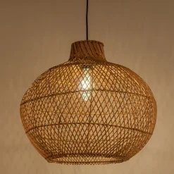 alinea Lustre De Salle À Manger|Suspension Naturelle*Suspension non électrifiée en rotin et fer - D46cm Naturel