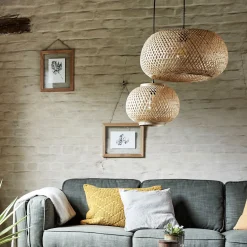 alinea Lustre De Salle À Manger|Lustre*Suspension non électrifiée en bambou - D30cm Naturel