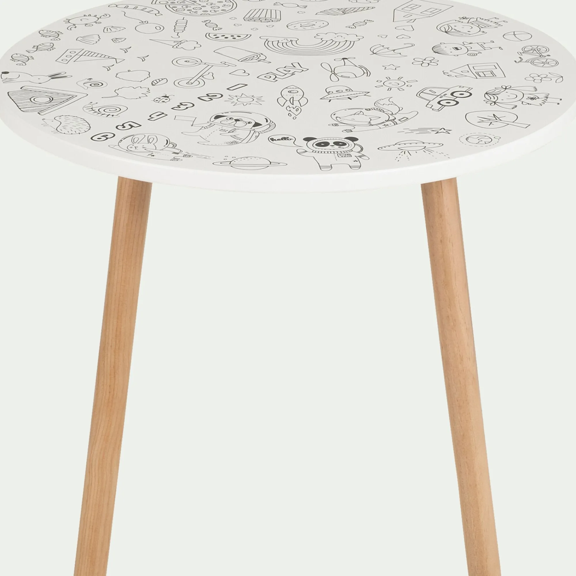 alinea Table Et Chaise Enfant*Table à colorier D50xH41,6cm - Blanc