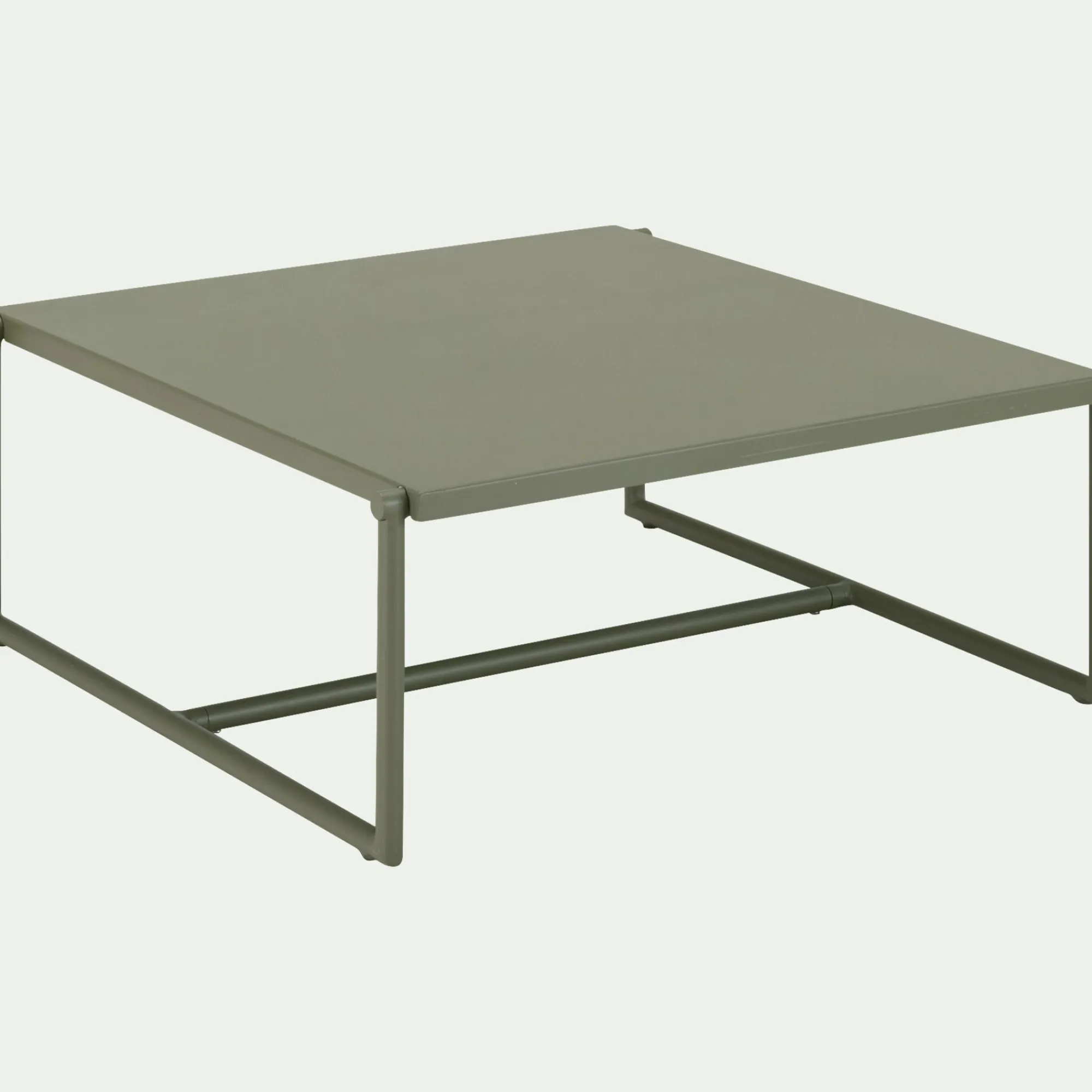 alinea Table Basse Exterieur*Table basse de jardin carrée en aluminium - Vert cèdre