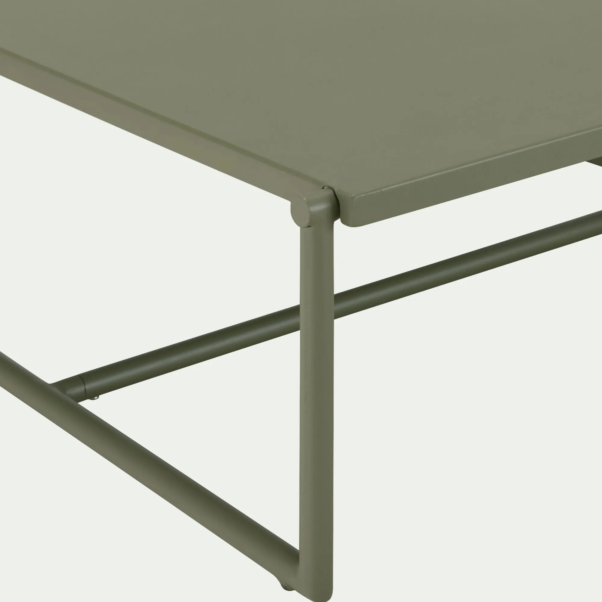 alinea Table Basse Exterieur*Table basse de jardin carrée en aluminium - Vert cèdre