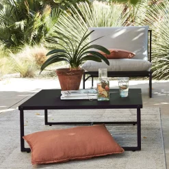 alinea Table Basse Exterieur*Table basse de jardin carrée en aluminium - Noir