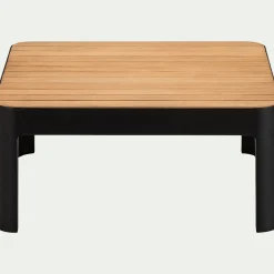 alinea Table Basse Exterieur|Salon De Jardin Modulable*Table basse de jardin carrée en teck et aluminium - noir