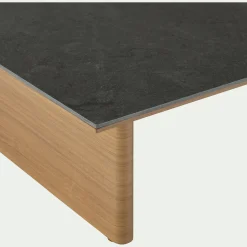 alinea Table Basse Exterieur*Table basse de jardin en aluminium effet bois et céramique - Noir