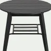 alinea Table Basse Exterieur*Table basse de jardin ronde en bois d'eucalyptus et aluminium - noir