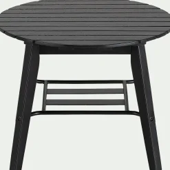 alinea Table Basse Exterieur*Table basse de jardin ronde en bois d'eucalyptus et aluminium - noir