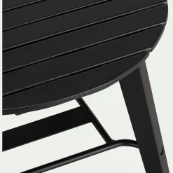alinea Table Basse Exterieur*Table basse de jardin ronde en bois d'eucalyptus et aluminium - noir