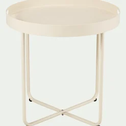 alinea Table Basse Exterieur*Table basse de jardin ronde en acier - Beige roucas