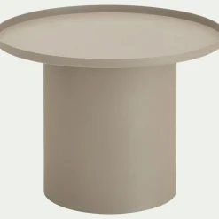 alinea Table Basse Exterieur*Table basse de jardin ronde en aluminium - beige