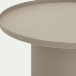 alinea Table Basse Exterieur*Table basse de jardin ronde en aluminium - beige