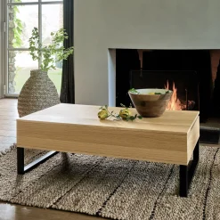 alinea Table Basse*Table basse en bois avec plateau relevable - naturel Bois clair