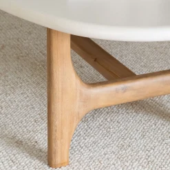 alinea Table Basse*Table basse ovale en bois L126xl70cm - Blanc