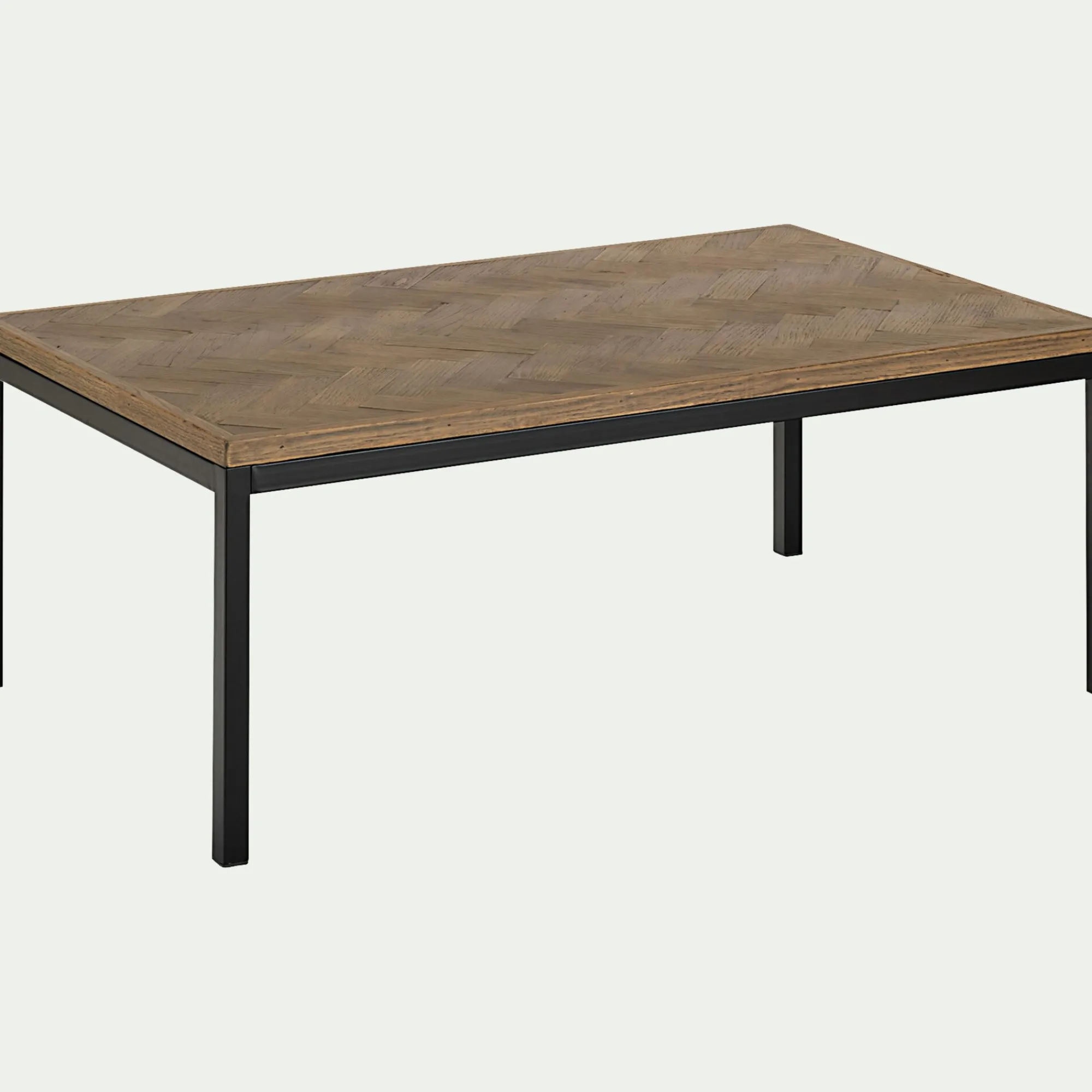 alinea Table Basse*Table basse rectangle en bois recyclé - Bois foncé