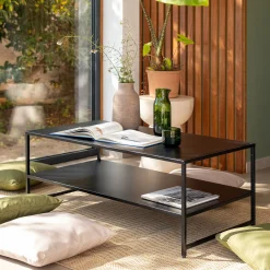 alinea Table Basse*Table basse rectangulaire en acier - Noir