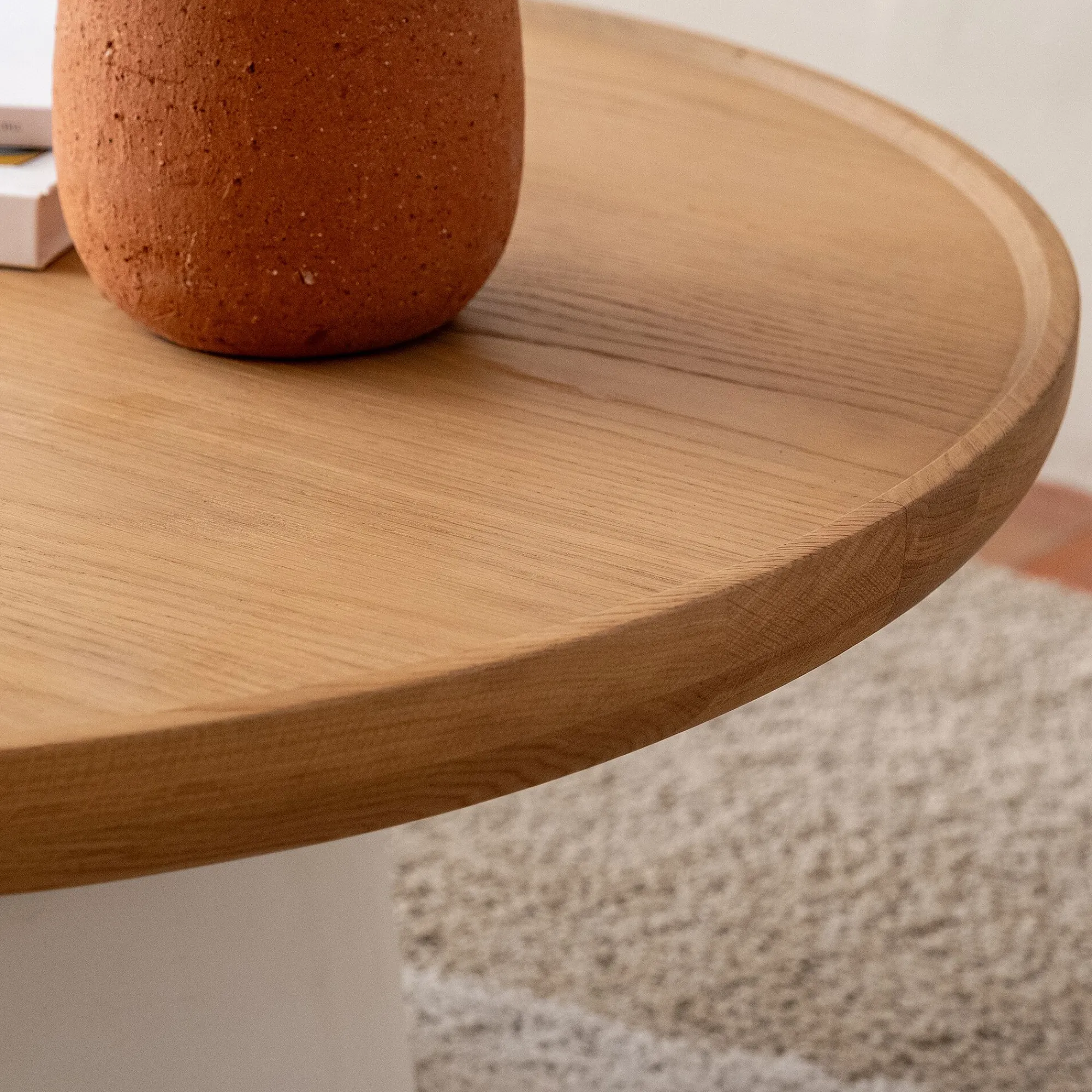 alinea Table Basse*Table basse ronde en chêne et béton - naturel Bois clair
