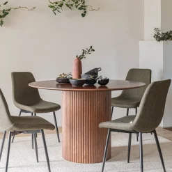alinea Table De Salle À Manger*Table de repas ronde en bois - (6 places) Bois foncé