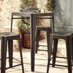 alinea Table Haute De Jardin|Table De Jardin*Table haute de jardin en acier - cèdre (2 places) Vert