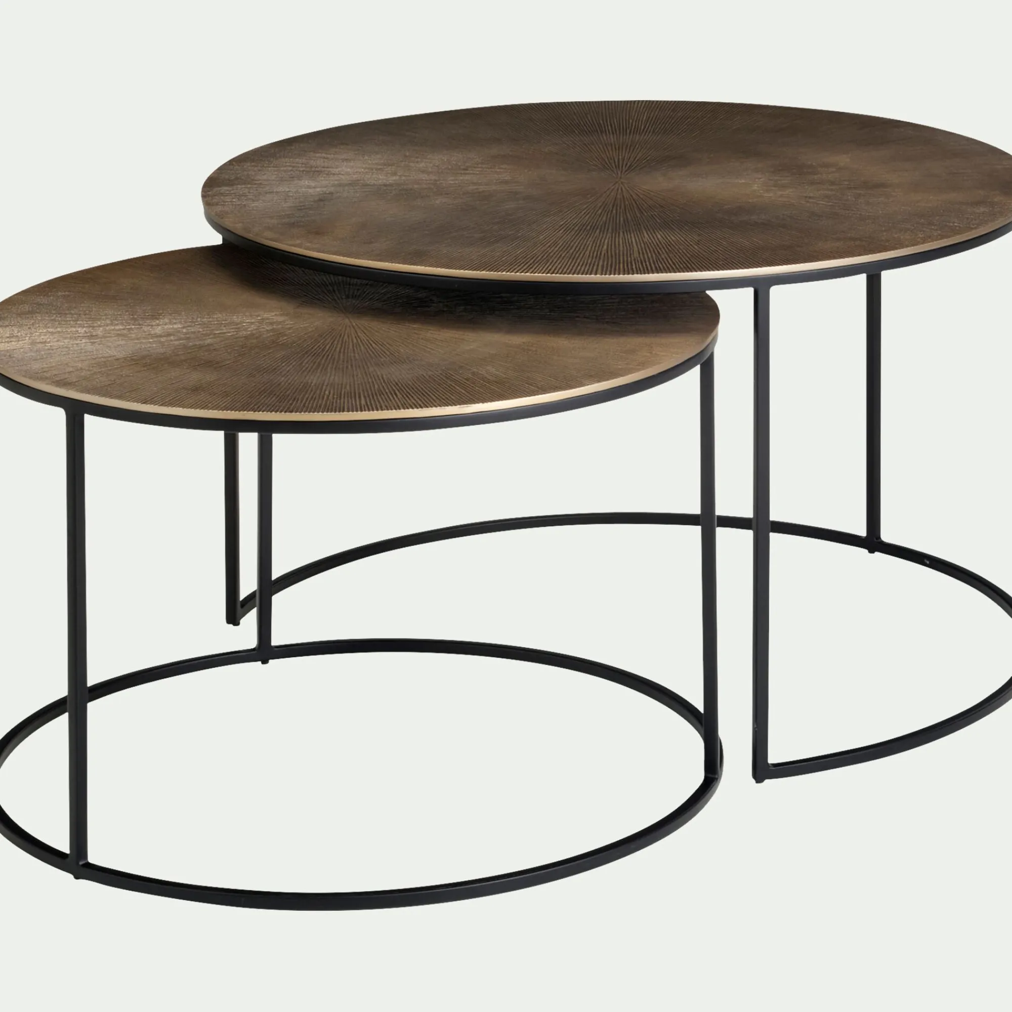 alinea Table Basse*Tables basses gigognes en métal - Doré