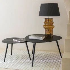 alinea Table Basse*Tables gigognes en verre trempé - Noir