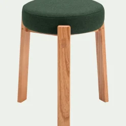 alinea Tabouret*Tabouret bas en bois de frêne et tissu H45cm - cèdre Vert