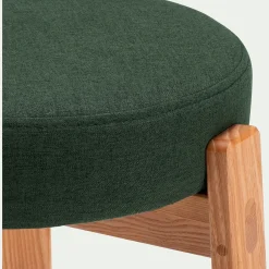 alinea Tabouret*Tabouret bas en bois de frêne et tissu H45cm - cèdre Vert
