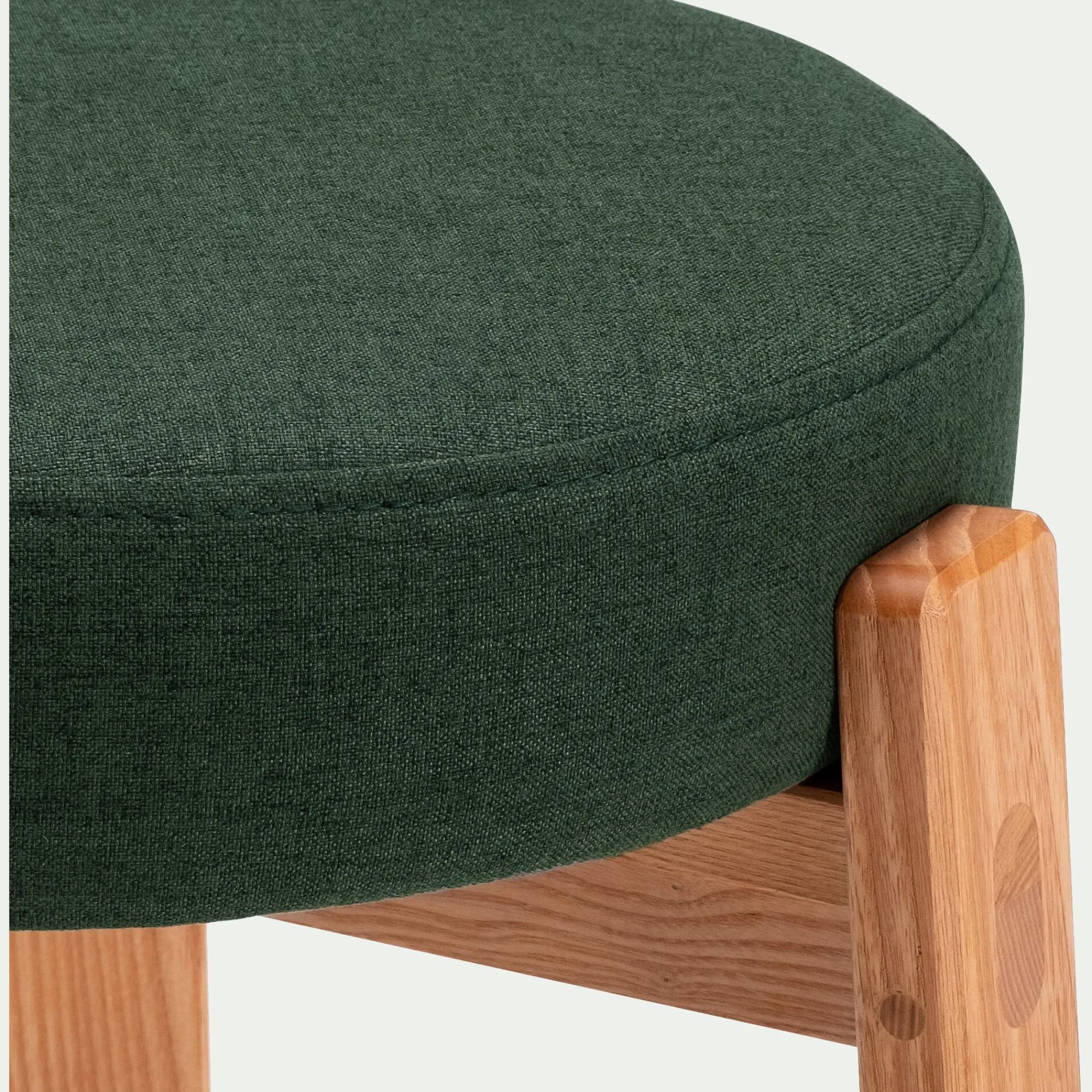 alinea Tabouret*Tabouret bas en bois de frêne et tissu H45cm - cèdre Vert