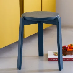 alinea Table De Chevet|Tabouret*Tabouret bas en bois de frêne H45cm - figuerolles Bleu