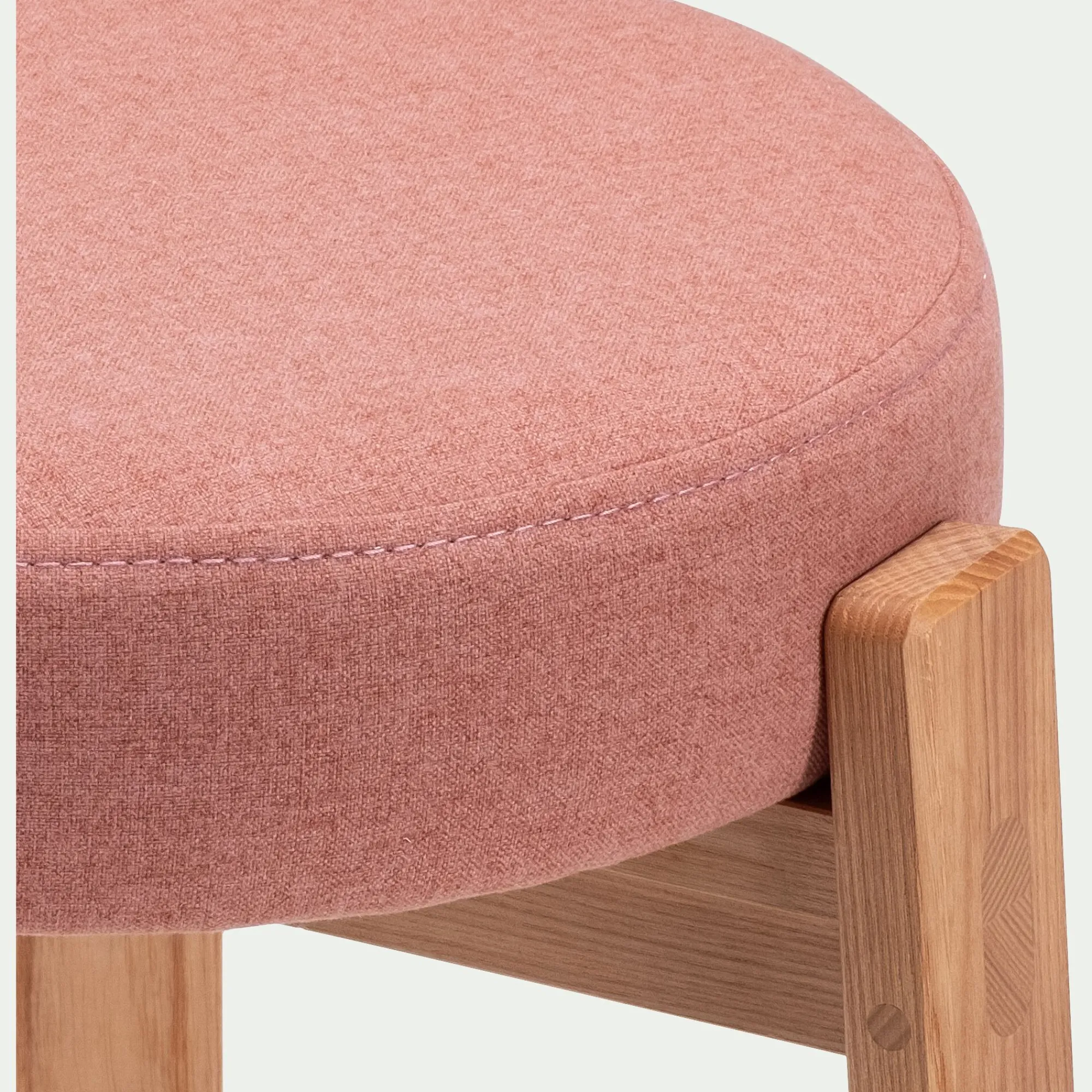 alinea Tabouret*Tabouret bas en bois de frêne et tissu H45cm - brun rhassoul Marron