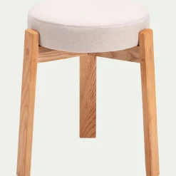 alinea Tabouret*Tabouret bas en bois de frêne et tissu H45cm - alpilles Beige