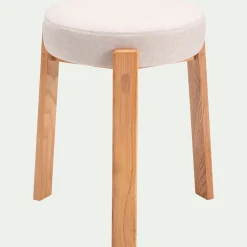 alinea Tabouret*Tabouret bas en bois de frêne et tissu H45cm - alpilles Beige