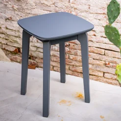 alinea Table De Chevet|Tabouret*Tabouret bas en bois d'hévéa H45cm - restanque Gris