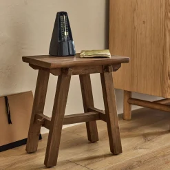 alinea Tabouret*Tabouret bas en teck recyclé H45cm - Bois foncé