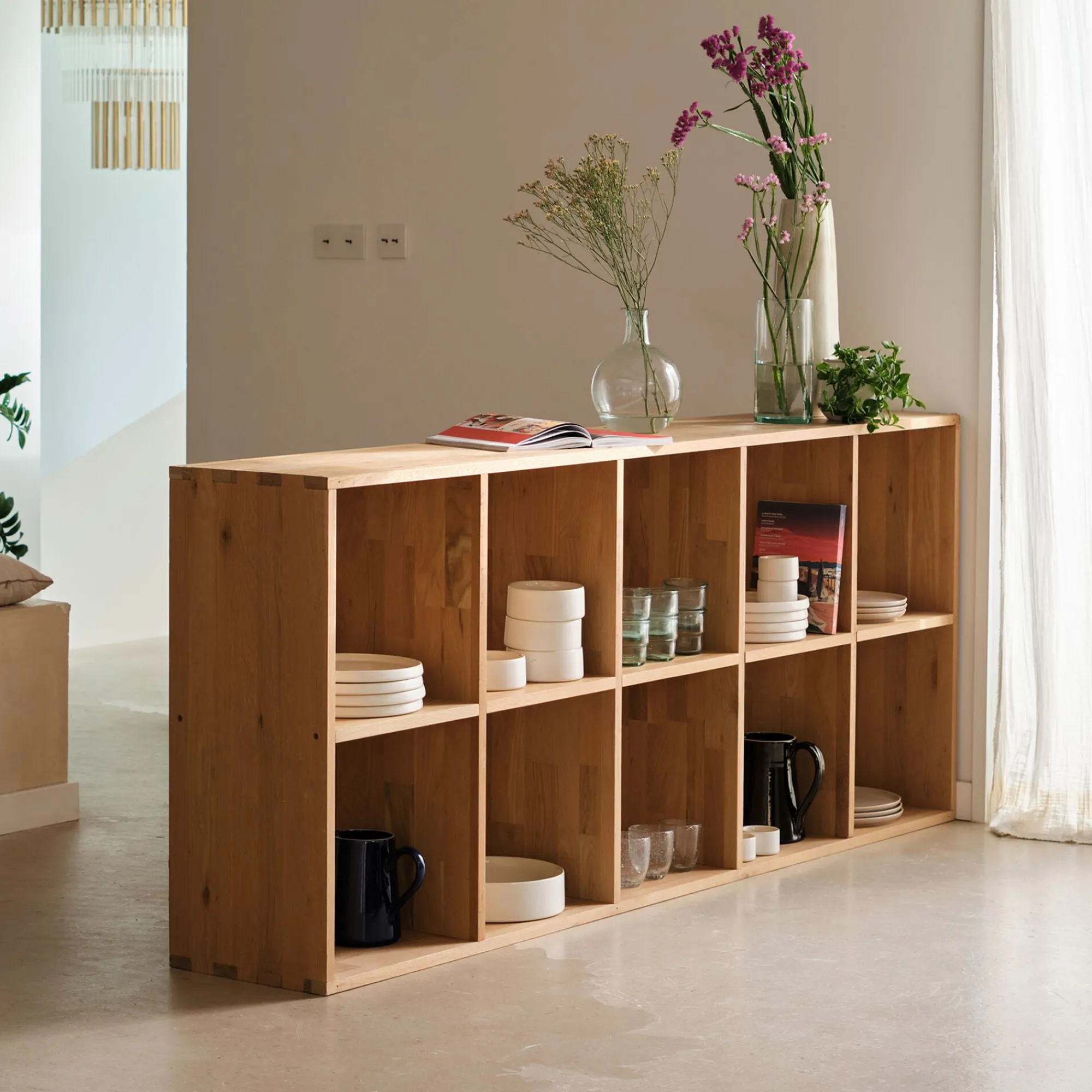 alinea Rangement À Composer|Bibliothèque Et Étagère*Étagère 10 cases en chêne Bois clair
