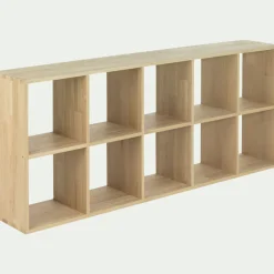 alinea Rangement À Composer|Bibliothèque Et Étagère*Étagère 10 cases en chêne Bois clair