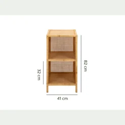 alinea Bibliothèque Enfant|Bibliothèque Enfant*Étagère 2 cases en rotin - Naturel