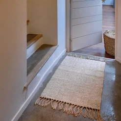 alinea Tapis En Laine|Tapis En Jute*Tapis à franges en laine - 60x100cm Naturel